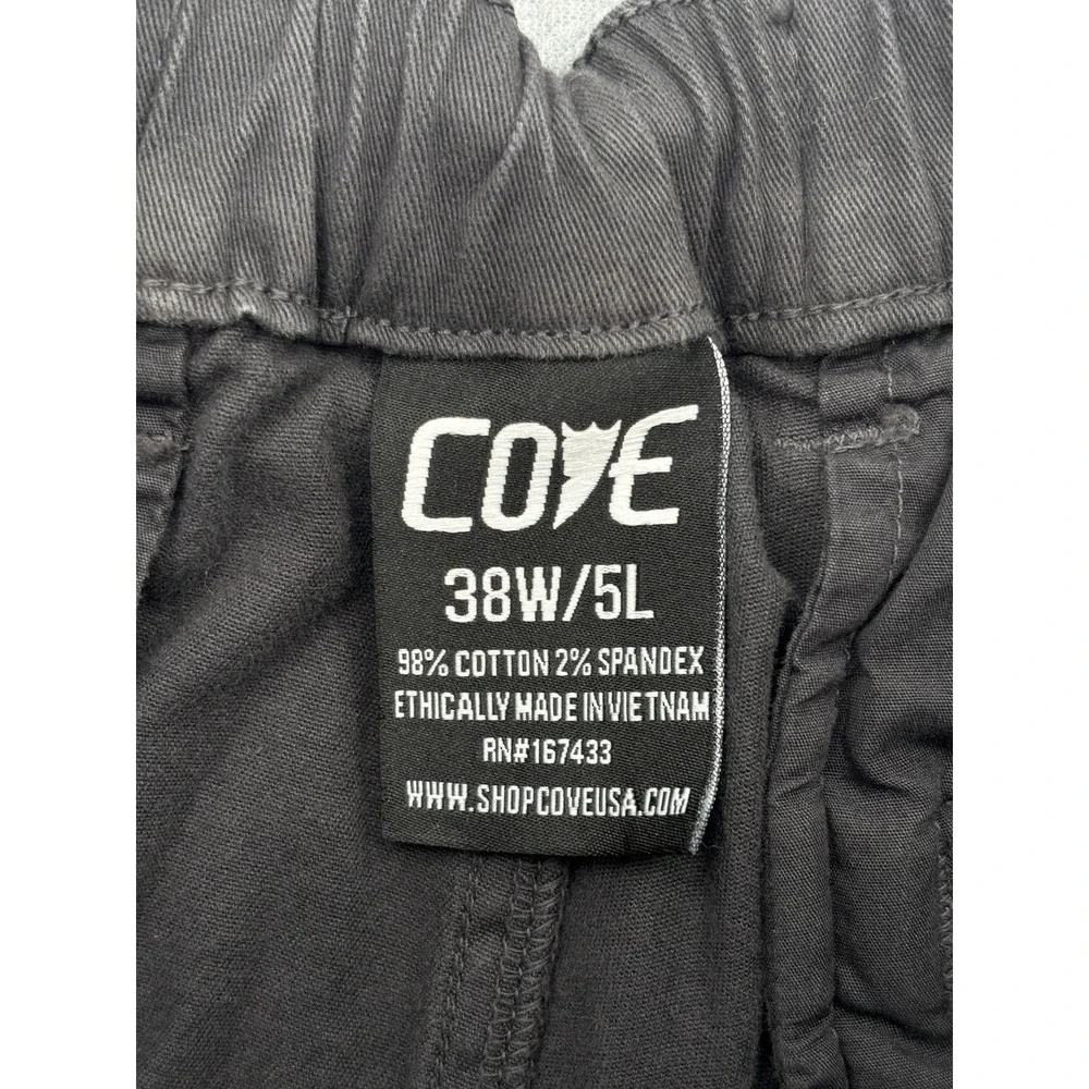 COVE USA Men's Chino Shorts 38W 5L Gray Stretch Cotton Elastic Waist